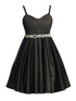 Just Kids Girls Satin Dress with Rhinestone Belt and Sheer Embroidered Bolero, Sizes 4-14 - SophiasStyle.com